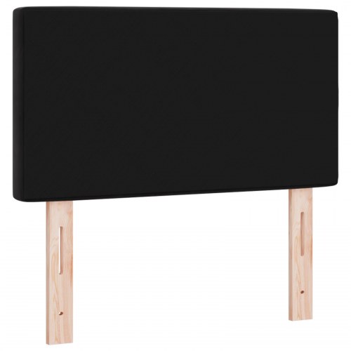 Sengegavl med LED-lys - sort fløjl, 80 cm