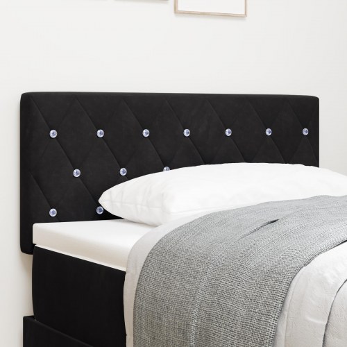 LED-sengegavl med RGB LED-strips - sort, 90 cm, fløjl