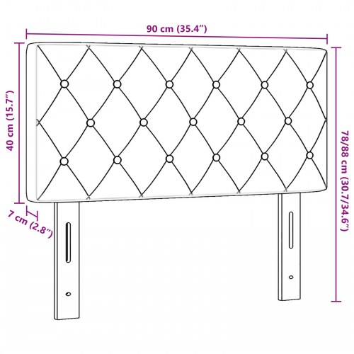 LED-sengegavl med RGB LED-strips - sort, 90 cm, fløjl
