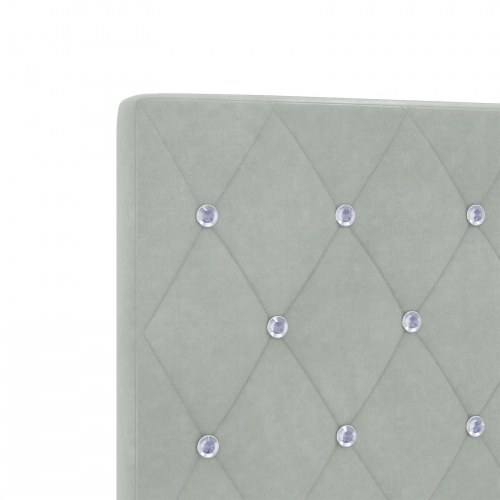 Sengegavl med RGB LED-lys - lysegrå fløjl, 100 cm