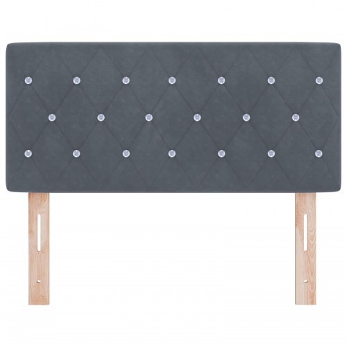 LED-sengegavl - mørkegrå, 100 cm, fløjl