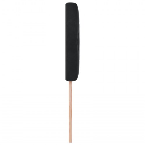 LED-sengegavl sort 100 cm i fløjl