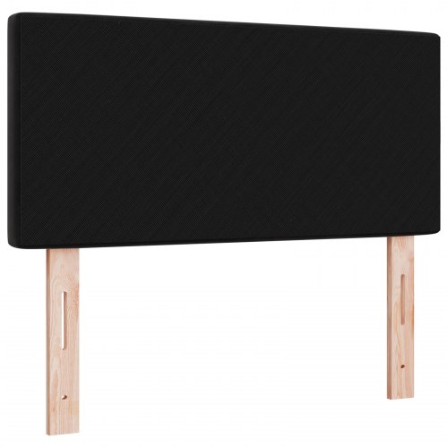 LED-sengegavl sort 100 cm i fløjl