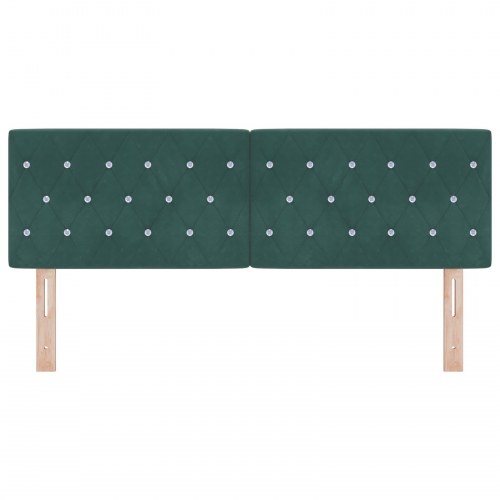 Sengegavl med RGB LED-lys - mørkegrøn fløjl 144 cm