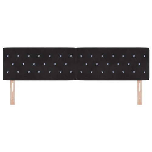 LED-sengegavl 180 cm med RGB LED-lys - sort fløjl