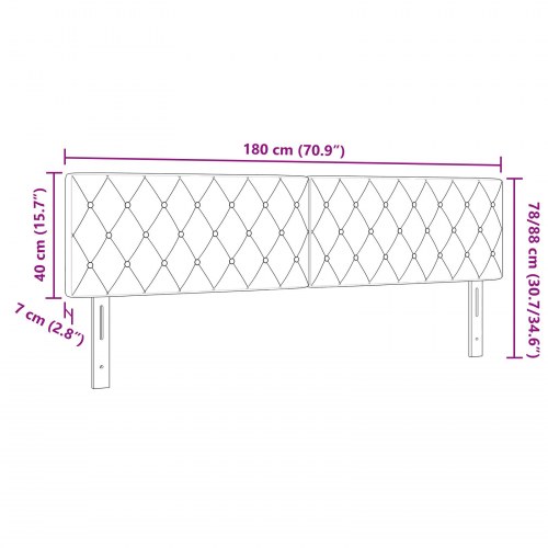 LED-sengegavl 180 cm med RGB LED-lys - sort fløjl