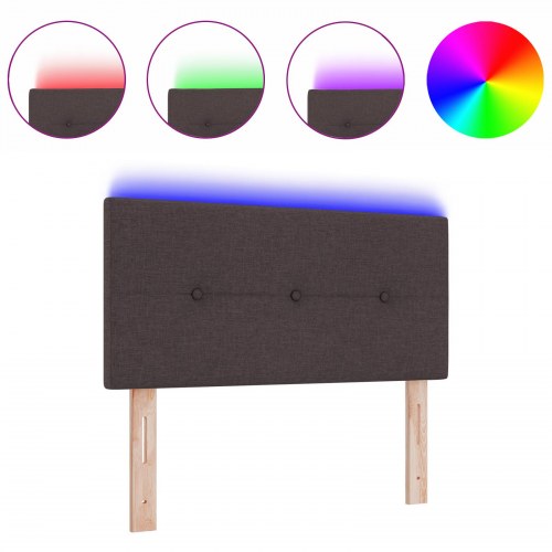 Sengegavl med RGB LED-lys mørk brun 80 cm