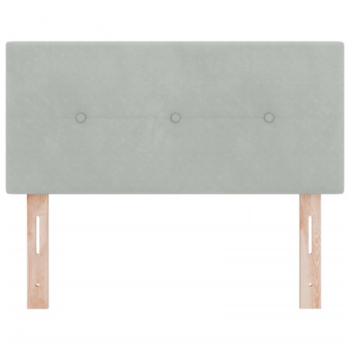 LED-sengegavl 90 cm - lysegrå fløjl