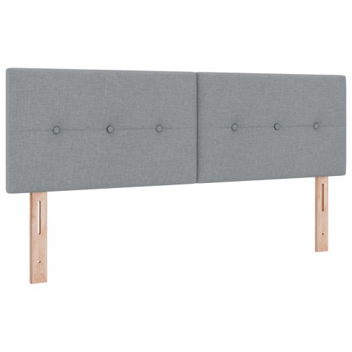 LED-sengegavl med RGB-lysstrimler - lysegrå 144 cm