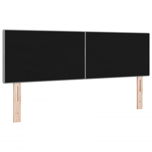 LED-sengegavl med RGB-lysstrimler - lysegrå 144 cm
