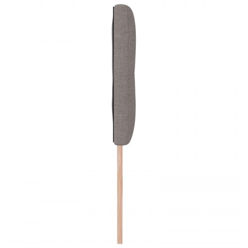 LED-sengegavl i stof - gråbrun, 144 cm
