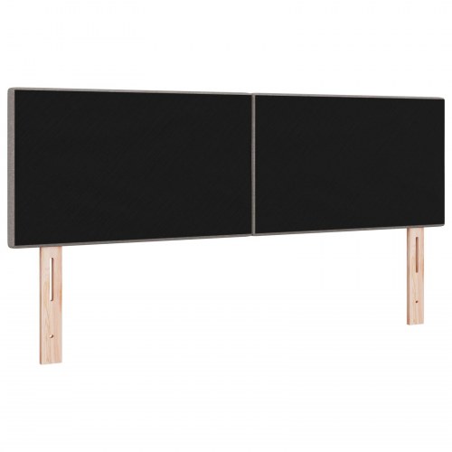 LED-sengegavl i stof - gråbrun, 144 cm