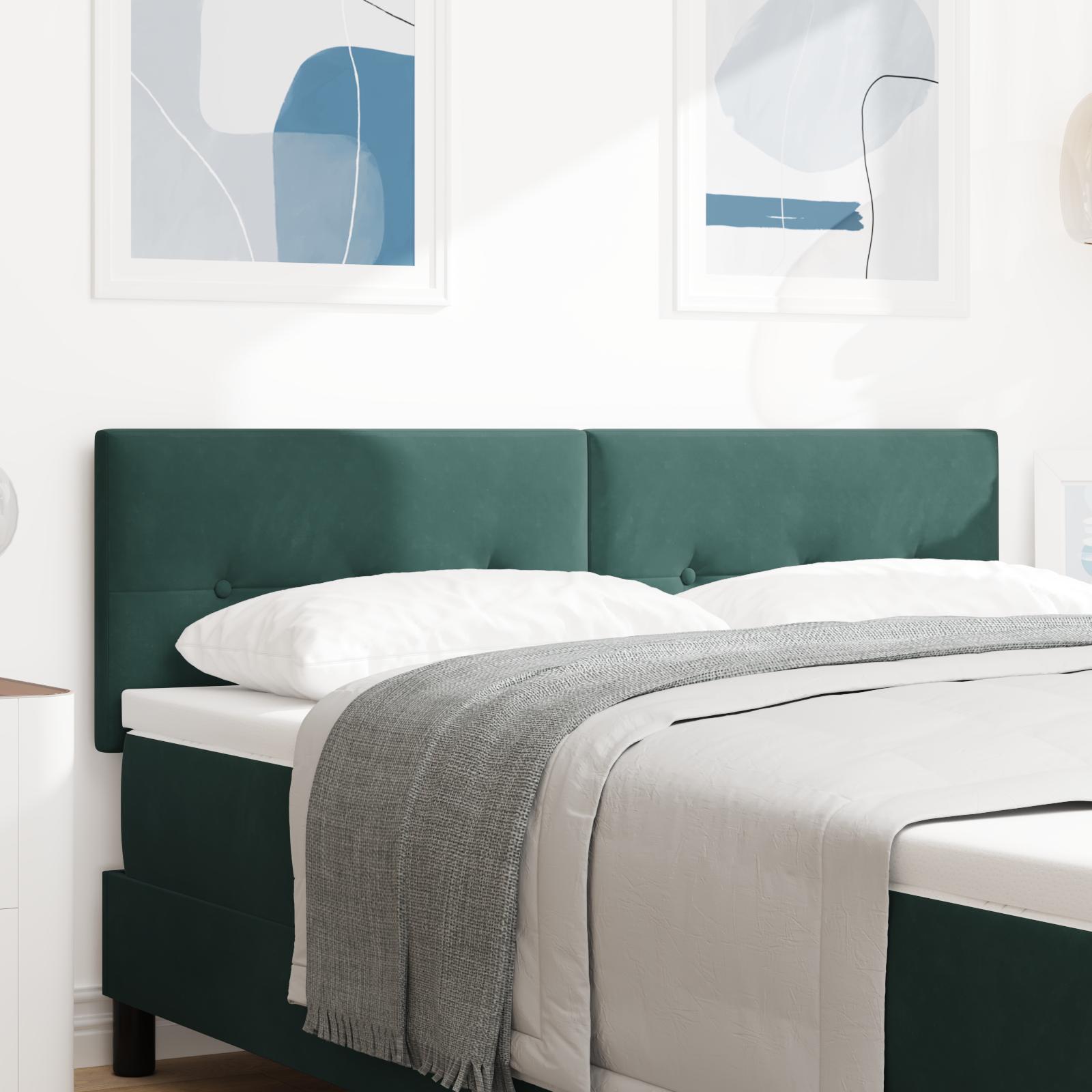 Hovedgærde Med Led -strimmellys Lysegrå 80 Cm Fløjl - Mørkegrøn / 140 cm / Lav Hovedgærde