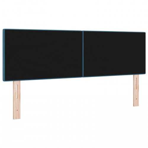LED-sengegavl i blå fløjl med RGB LED-lys 144 cm