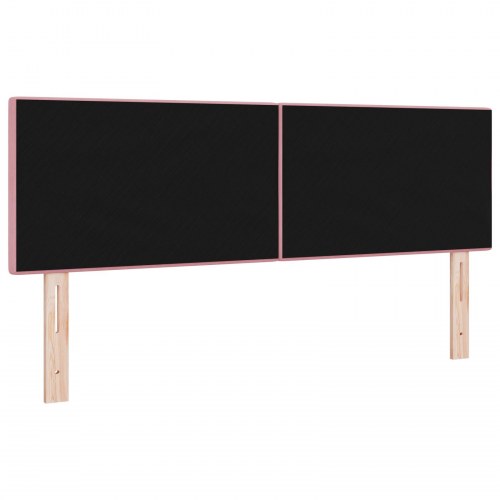 Sengegavl med LED-lys - lyserød fløjl 144 cm