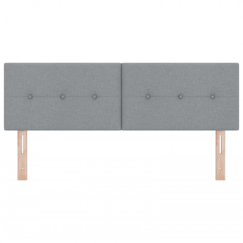 LED-sengegavl i stof 160 cm - lysegrå