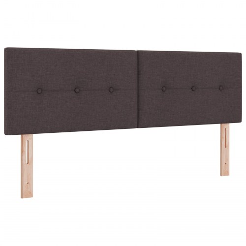 Sengegavl med LED-lysstrimler mørk brun 160 cm