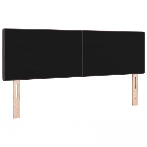 Sengegavl med LED-lysstrimler mørk brun 160 cm