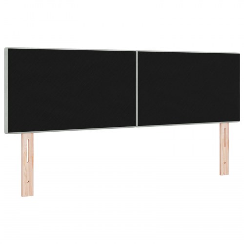 Sengegavl med LED-lysstrimler - lysegrå fløjl, 160 cm