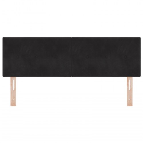 LED-sengegavl med RGB LED-strips 160 cm - sort fløjl