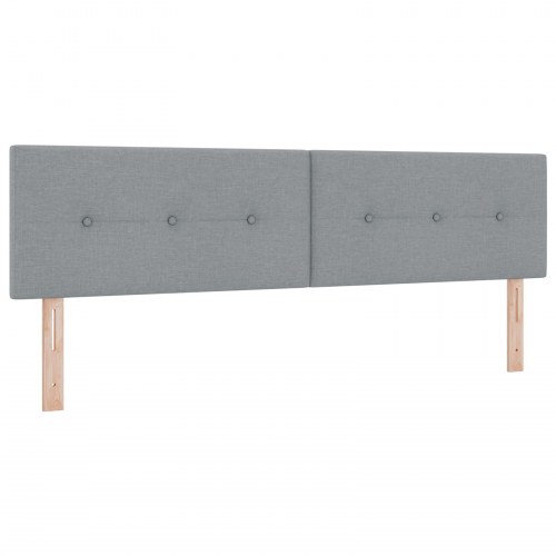 LED-sengegavl med RGB LED-lysstrimler - lysegrå, 180 cm