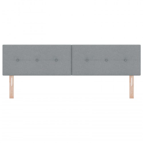LED-sengegavl med RGB LED-lysstrimler - lysegrå, 180 cm