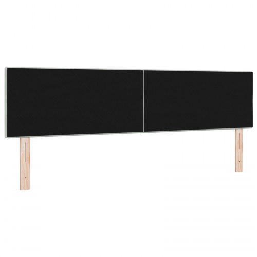 LED-sengegavl i fløjl - lysegrå, 180 cm