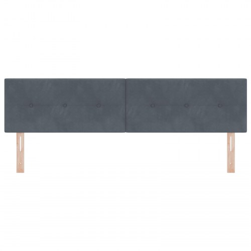 LED-sengegavl 180 cm - grå fløjl