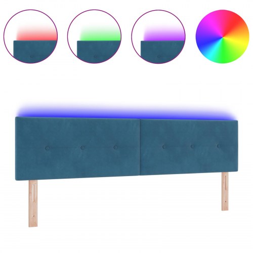 Sengegavl med RGB LED-lys 180 cm - blå fløjl