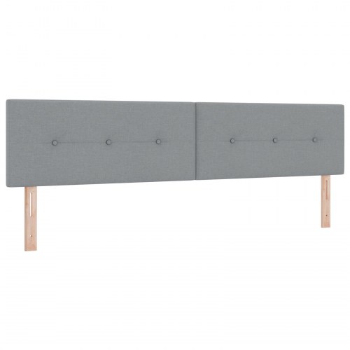 Sengegavl med LED-lys 200 cm - lysegrå stof