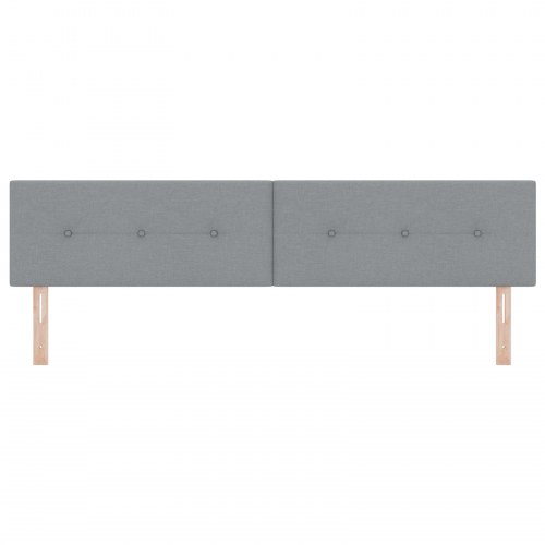 Sengegavl med LED-lys 200 cm - lysegrå stof