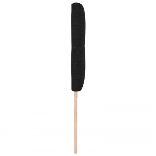 Sengegavl med LED-lys - sort stof 200 cm