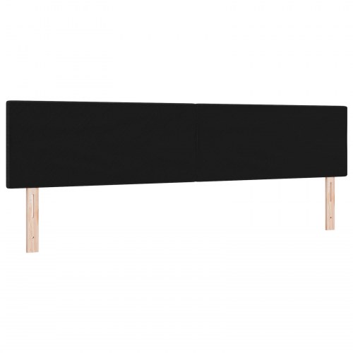 Sengegavl med LED-lys - sort stof 200 cm