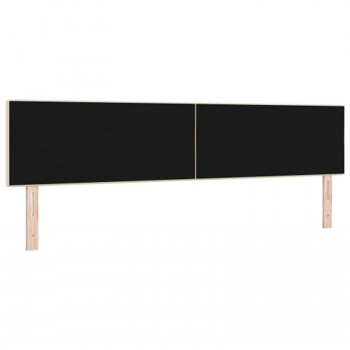LED-sengegavl i stof med RGB LED-lys - creme, 200 cm