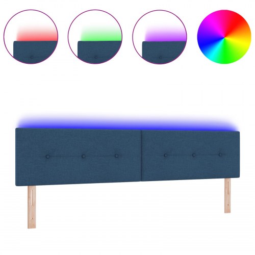 LED-sengegavl med RGB LED-lys - blå, 200 cm