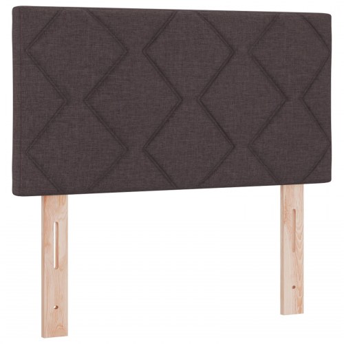 LED-sengegavl i brunt stof - 80 x 7 x 88 cm