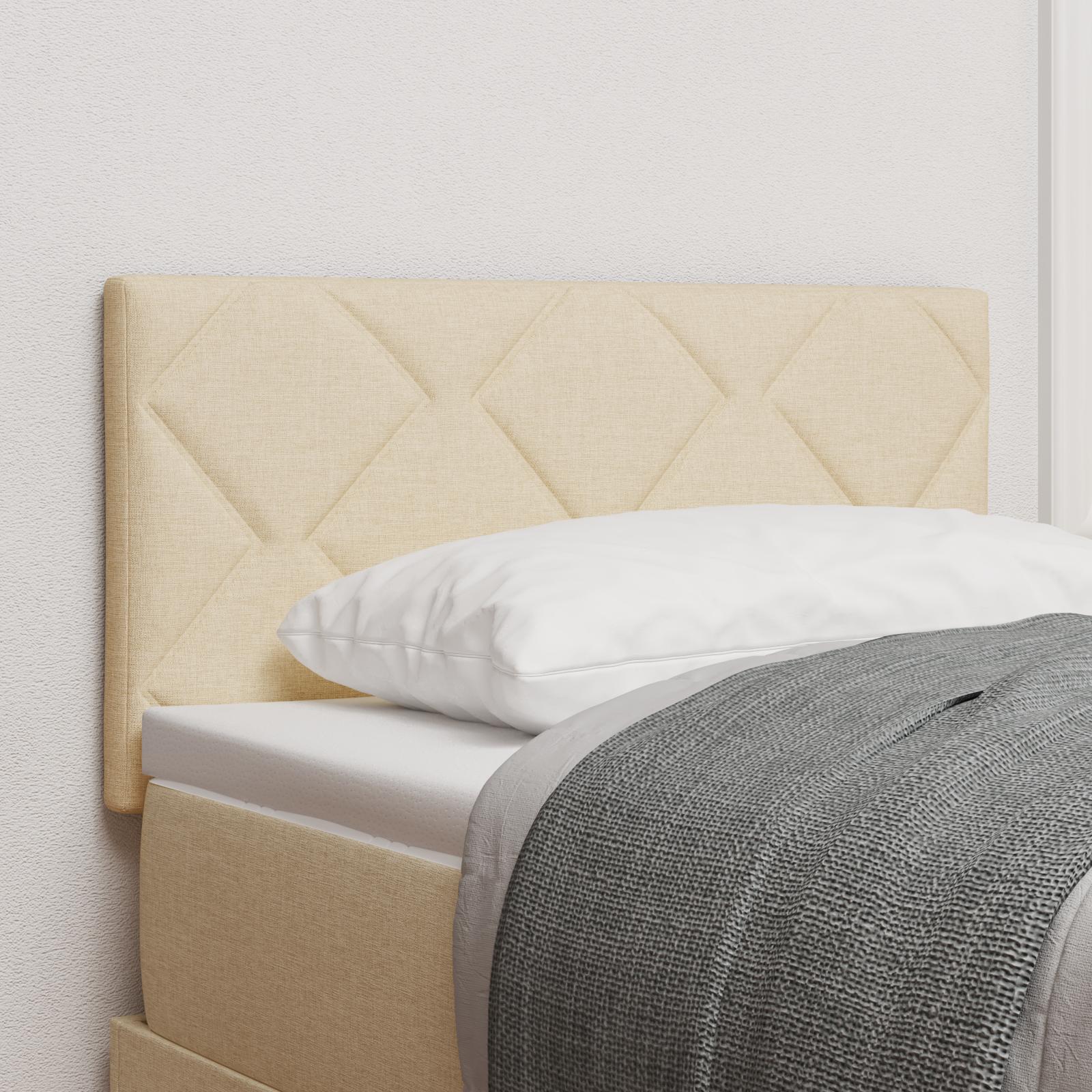 Hovedgærde med LED -strimmellys med hovedgærde Creme 80 cm Stof