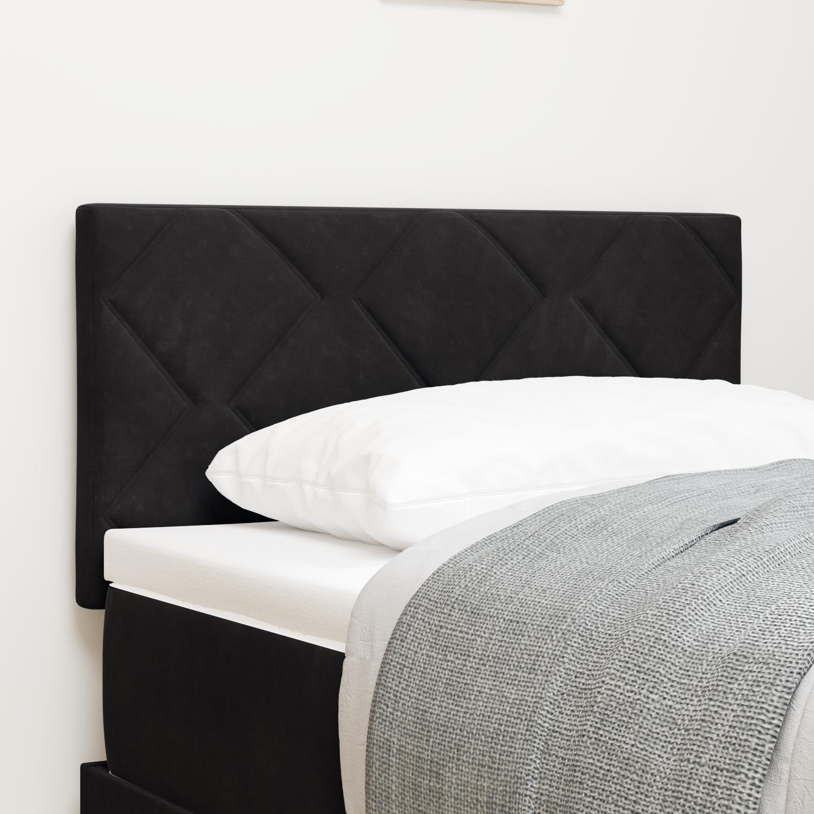 LED-sengegavl med LED -strimmellys Geometrisk Sort 80 cm FlÃ¸jl