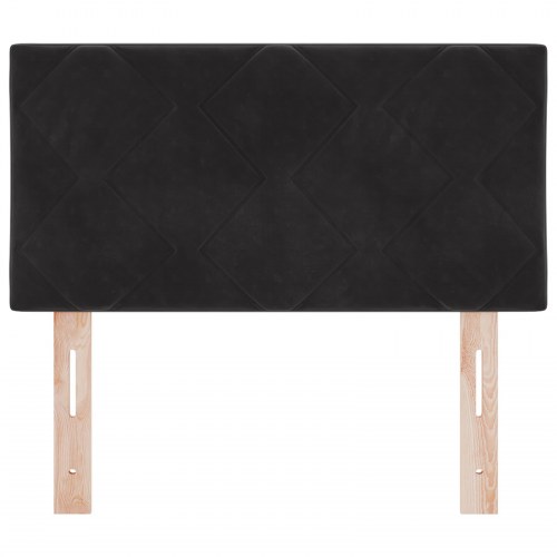 LED sengegavl i fløjl - sort, 80 cm