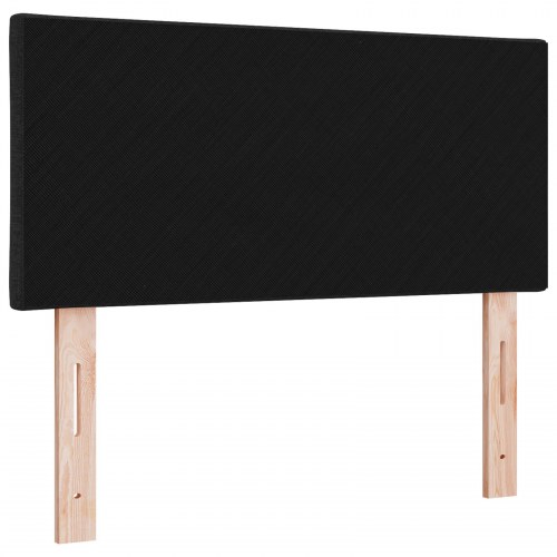 LED-sengegavl i sort stof - 90 x 7 x 88 cm