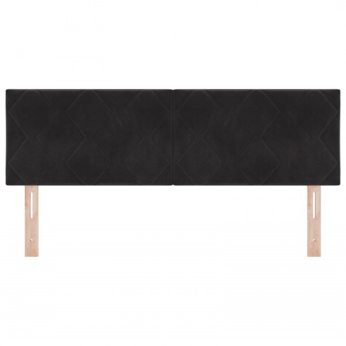 LED-sengegavl i fløjl - sort, 144 cm