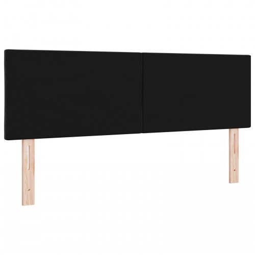 LED-sengegavl i fløjl - sort, 144 cm