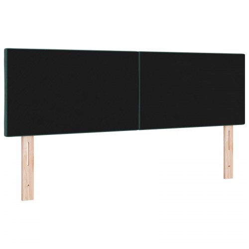 LED sengegavl i fløjl 144 cm - mørkegrøn