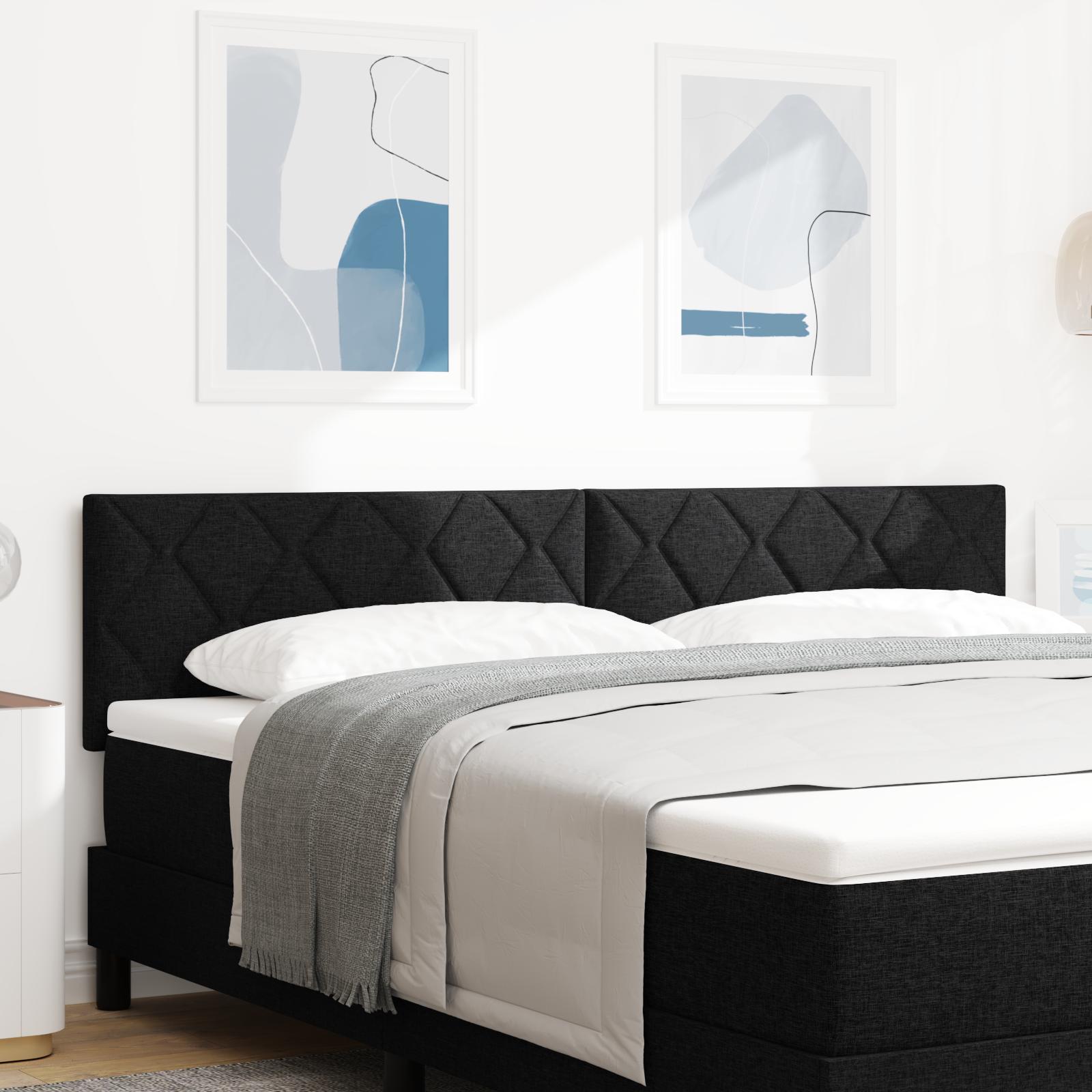 vidaXL LED sengegavl Sort 180 cm Stof