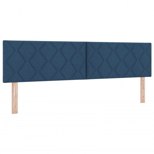 LED-sengegavl blå 180 cm i stof