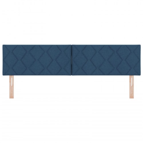 LED-sengegavl blå 180 cm i stof