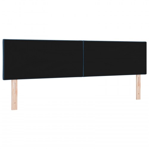 LED-sengegavl blå 180 cm i stof