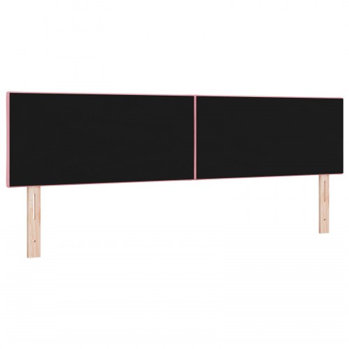 LED sengegavl i lyserød fløjl - 180 cm