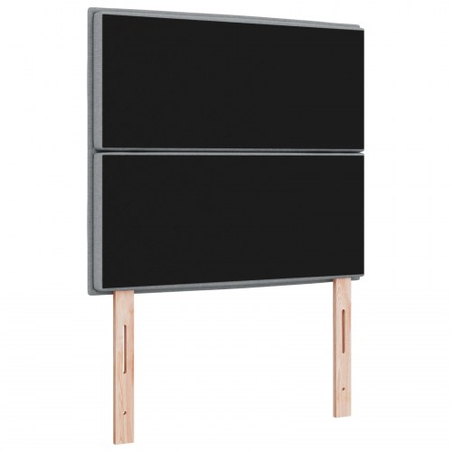 LED-sengegavl med RGB LED-lysstrips - lysegrå, 80 cm