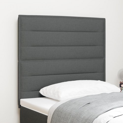 LED-sengegavl mørkegrå 80 cm stof